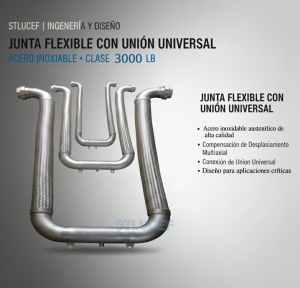 JUNTA FLEXIBLE ANTI-SÍSMICA C. U. UNIVERSAL INOX. 3000 LBS. 2",4″,8″,10",12",16",18",20",24",26",30"